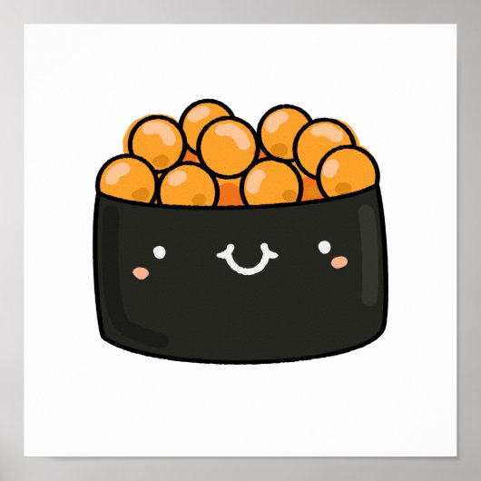 Cute Kawaii Ebiko Sushi Poster (Voorkant)