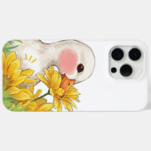Cute Kawaii Eend met Gele Bloemen Case-Mate iPhone Case (Achterkant (horizontaal))