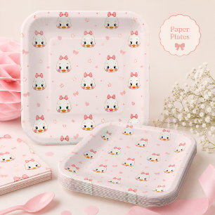 Cute Kawaii Eendje Meisje Verjaardagsfeestje Papieren Bordje