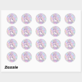 Cute Kawaii Eenhoorn Pastel Regenboog Magisch Ronde Sticker