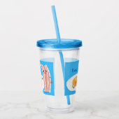 Cute kawaii egg and bacon cartoon illustration acryl drinkbeker (Links)