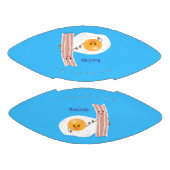 Cute kawaii egg and bacon cartoon illustration american football (Panelen)