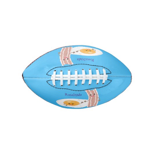 Cute kawaii egg and bacon cartoon illustration american football (Voorkant)