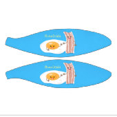 Cute kawaii egg and bacon cartoon illustration basketbal (Panelen)