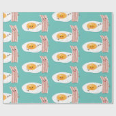 Cute kawaii egg and bacon cartoon illustration cadeaupapier (Vlak)