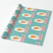 Cute kawaii egg and bacon cartoon illustration cadeaupapier (Uitgerold)