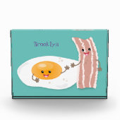 Cute kawaii egg and bacon cartoon illustration fotoblokken (Voorkant)