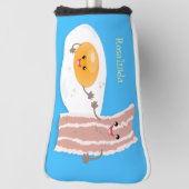 Cute kawaii egg and bacon cartoon illustration golfheadcover (Draai 90)