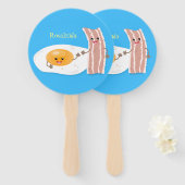 Cute kawaii egg and bacon cartoon illustration handwaaier (Voorkant en achterkant)