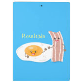 Cute kawaii egg and bacon cartoon illustration klembord (Achterkant)