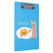 Cute kawaii egg and bacon cartoon illustration klembord (Rechts)