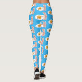 Cute kawaii egg and bacon cartoon illustration leggings (Achterkant)