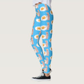 Cute kawaii egg and bacon cartoon illustration leggings (Links)