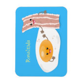 Cute kawaii egg and bacon cartoon illustration magneet (Verticaal)