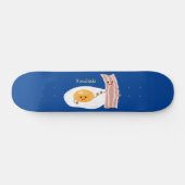 Cute kawaii egg and bacon cartoon illustration persoonlijk skateboard (Horizontaal)