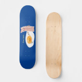 Cute kawaii egg and bacon cartoon illustration persoonlijk skateboard (Voorkant)