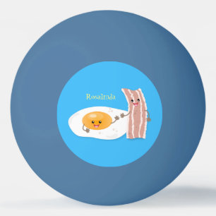 Cute kawaii egg and bacon cartoon illustration pingpongbal