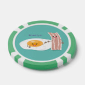 Cute kawaii egg and bacon cartoon illustration poker chips (Enkel)