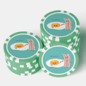 Cute kawaii egg and bacon cartoon illustration poker chips (Opstapeling)