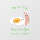 Cute kawaii egg and bacon cartoon illustration raamsticker (Vel)
