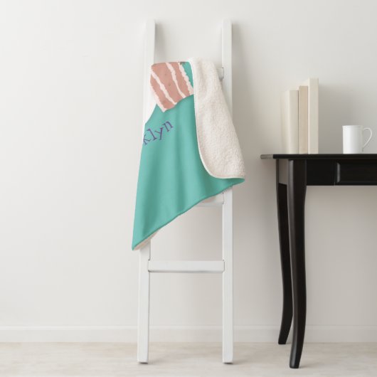 Cute kawaii egg and bacon cartoon illustration sherpa deken (In situ)