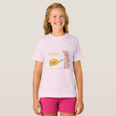 Cute kawaii egg and bacon cartoon illustration t-shirt (Voorkant volledig)