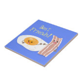 Cute kawaii egg and bacon cartoon illustration tegeltje (Zijkant)
