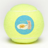 Cute kawaii egg and bacon cartoon illustration tennisballen (Voorkant)