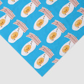 Cute kawaii egg and bacon cartoon illustration tissuepapier (Detail)