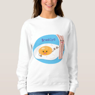 Cute kawaii egg and bacon cartoon illustration trui