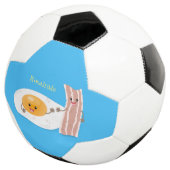 Cute kawaii egg and bacon cartoon illustration voetbal (Drie kwart)
