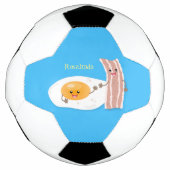 Cute kawaii egg and bacon cartoon illustration voetbal (Voorkant)