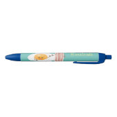 Cute kawaii egg and bacon cartoon illustration zwarte inkt pen (Bodem)