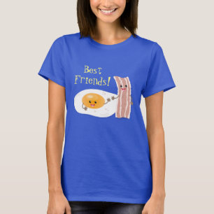 Cute kawaii egg bacon grappige cartoon illustratie t-shirt