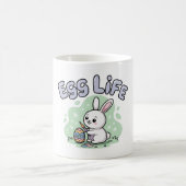 Cute Kawaii Egg Life Easter Bunny Illustration Koffiemok (Center)