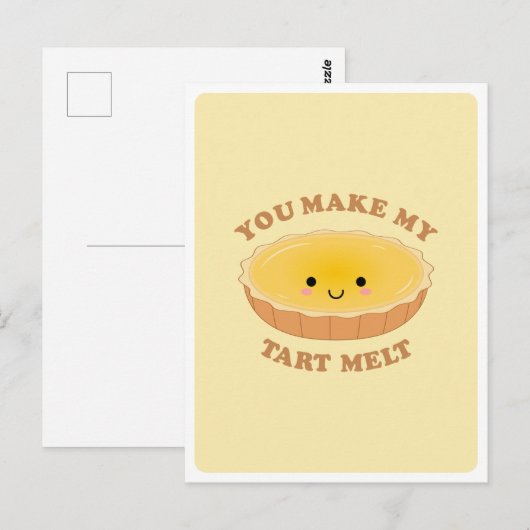 Cute Kawaii Eier Taart Food Pun Love Quote Groet Briefkaart (Voorkant / Achterkant)