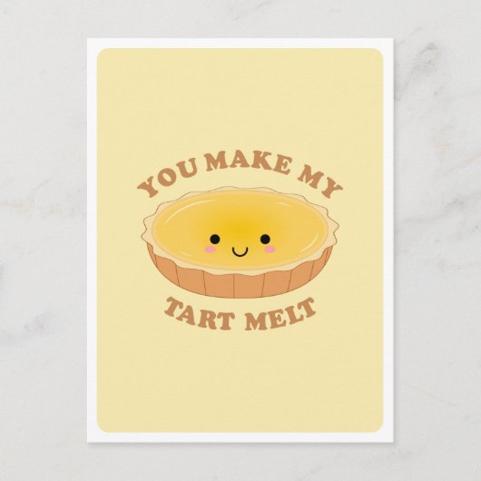 Cute Kawaii Eier Taart Food Pun Love Quote Groet Briefkaart (Voorkant)