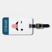 Cute Kawaii Face Bagagelabel (Voorkant horizontaal)