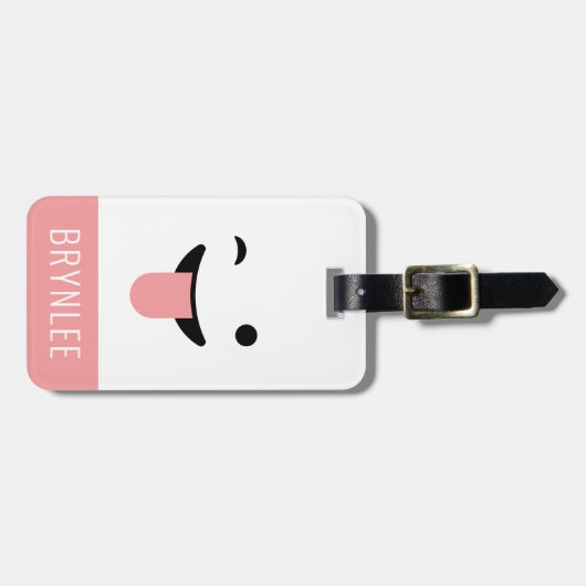 Cute Kawaii Face Bagagelabel (Voorkant horizontaal)