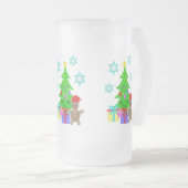 Cute Kawaii Face Kerstmis Scene, ZSG Matglas Bierpul (Voorkant rechts)