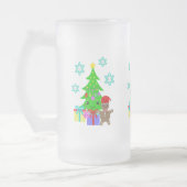 Cute Kawaii Face Kerstmis Scene, ZSG Matglas Bierpul (Links)