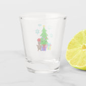 Cute Kawaii Face Kerstmis Scene, ZSG Shot Glas (Achterkant)