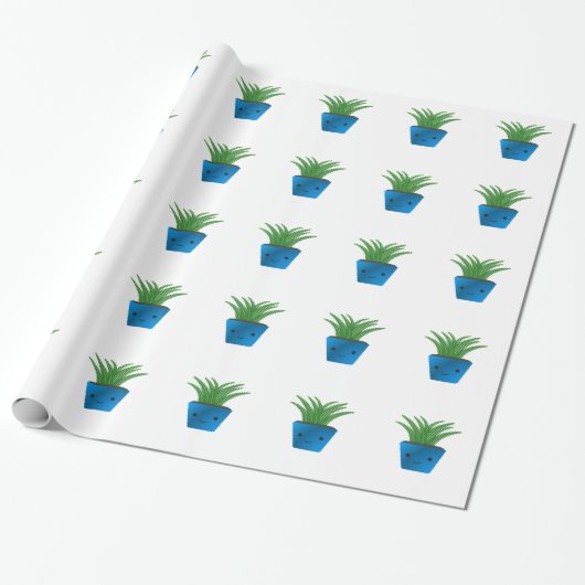 Cute kawaii Fern Cadeaupapier (Uitgerold)
