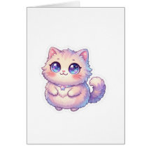 Cute Kawaii Fluffy Kitten Kat Ster Pastel Chibi St