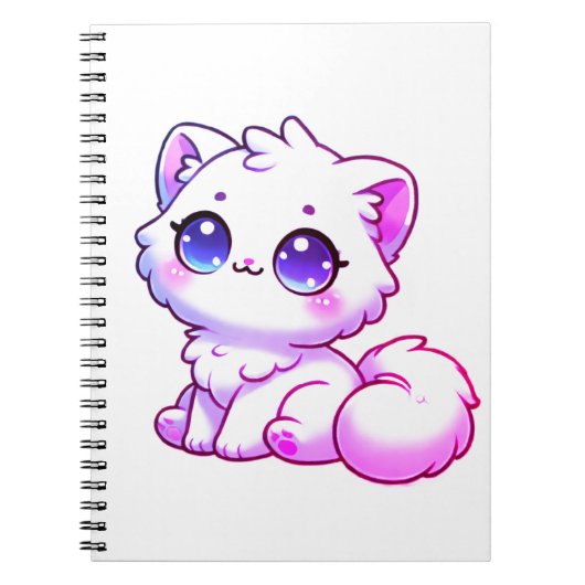 Cute Kawaii Fluffy Kitten Notitieboek (Voorkant)