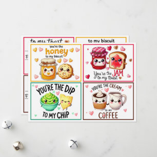 Cute Kawaii Foodie Valentijnskaarten voor in de kl Feestdagenkaart