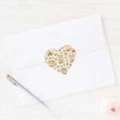 Cute Kawaii Fox Woodland Pattern | Autumn Forest Hart Sticker (Envelop)