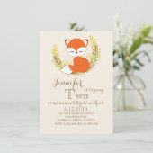 Cute Kawaii Fox Woodland Theme Birthday Kaart (Staand voorkant)