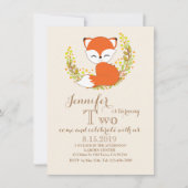Cute Kawaii Fox Woodland Theme Birthday Kaart (Voorkant)