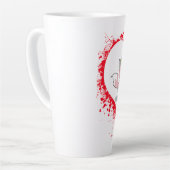 Cute Kawaii Foxes Kissing Heart Splatter Mug Latte Mok (Linkerhoek)